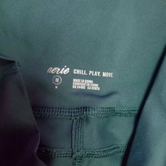 Aerie- Chill Play Move High Waisted Moto Ribbed Mesh Ankle Legging - Picture 10 of 10